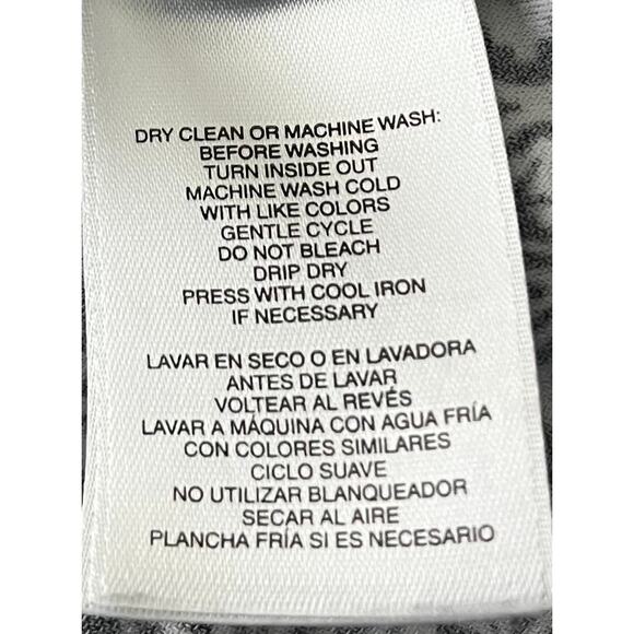 KASPER LONG SLV PULL-OVER ROUND NECK SIDE TIE BLOUSE, WOMENS, XL, BLACK/WHITE - Picture 12 of 12